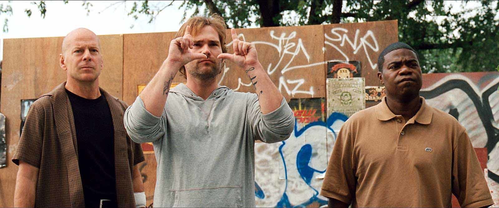 Tracy Morgan, Seann William Scott et Bruce Willis. Warner Bros. France Tracy Morgan, Seann William Scott et Bruce Willis. Warner Bros. France