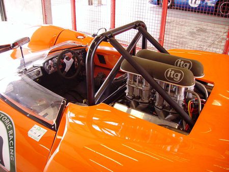 Orange racing car, circuit de Nevers Magny-Cours