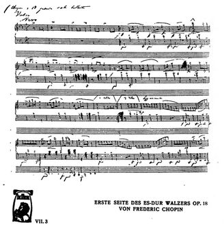 First manuscript page of en:Frédéric Chopin | Chopin 's en:Grande va
