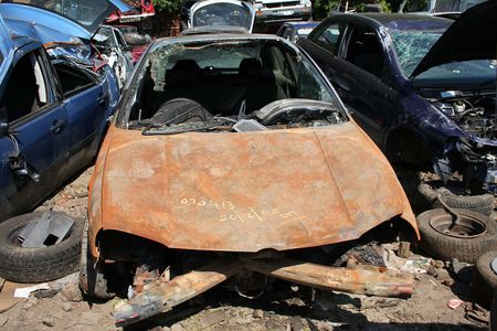 burnt out car