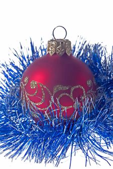 Christmas ornament - a red fur-tree sphere