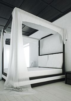 Mazzali: "WIND" canopy bed / il letto a baldacchino "WIND". Bedroom ar
