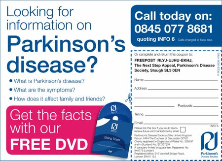 Press advert for Parkinson's Disease Society