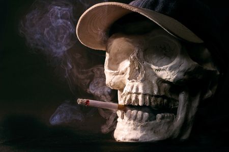 smoking skull