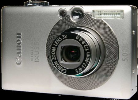 Canon Digital Ixus 50 front with transparent background | Source Image