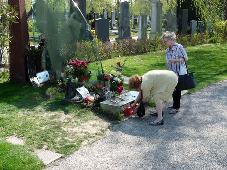 Old Ladies at the Grave of Falco: Vienna, Austria