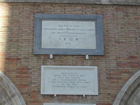 Roma, memoria della casa di Michelangelo Buonarroti a Piazza Venezia