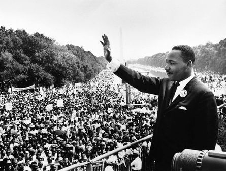 M.L.King durante un discorso pubblico