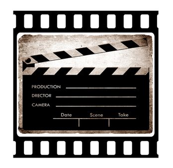 35mm slide frame with film clapboard..