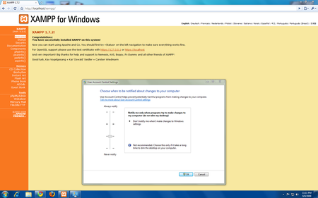 XAMPP works on Windows 7