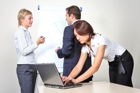 Three office workers