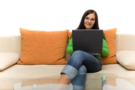 woman with laptop