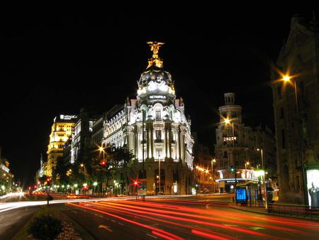 Night view from the Category:Calle de Alcalá, Madrid | Calle de Alcal