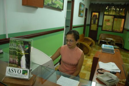 Recepción de Hostel en San José, Costa Rica