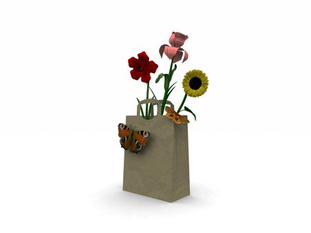 flores en bolsa