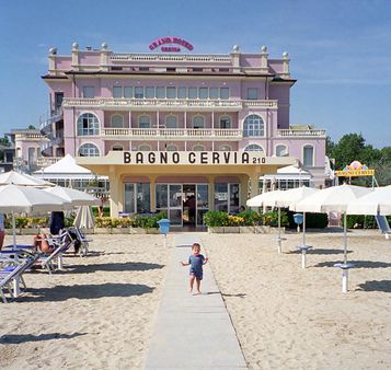 The Beach of Cervia, with the view of the Grand Hotel in Sept 1994 | f