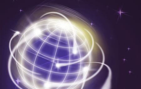 world with international movments as shooting stars