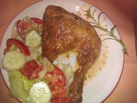 Cosce di pollo con contorno verde