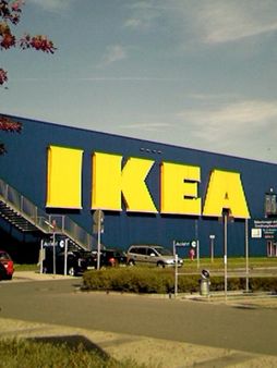 IKEA Logo in Blue and Yellow on Store