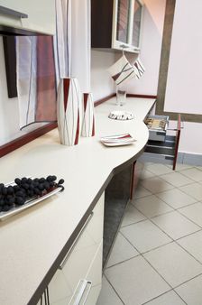 Beautiful and new kitchen furniture on modern kitchen