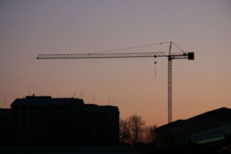 Gru al tramonto