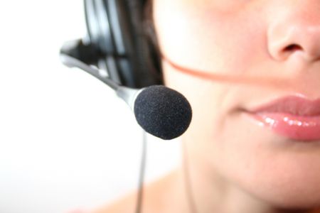 woman with headset