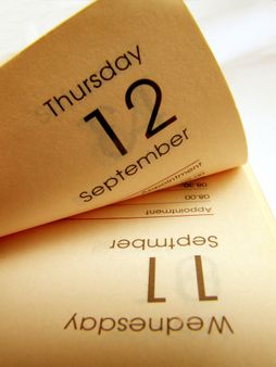 Close up of a diary