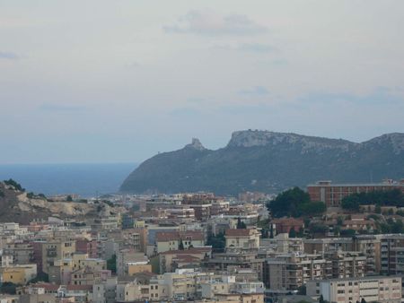 View over Cagliari to the Devil's saddle