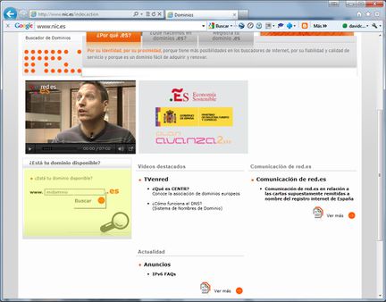 Captura de pantalla de Nic.es (2)