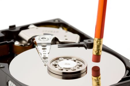 open hard disk drive studio isolated