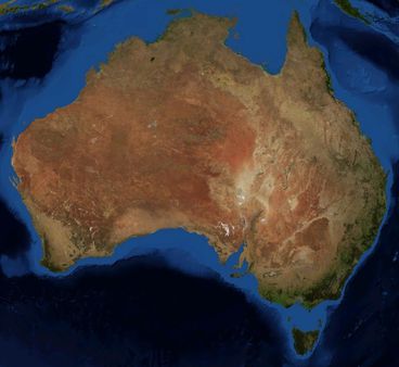 This is an image of Australia from space, made with World Wind using L