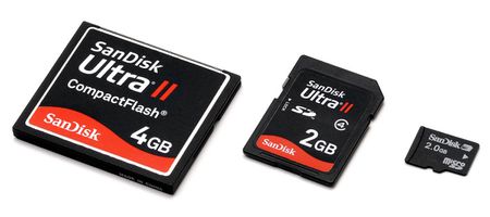 1 A comparison of three different size memory cards. Left to right: c