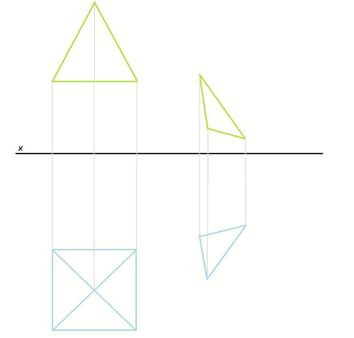 1 Pyramid and triangle in projections 1 Projecções de pirâmide e tr