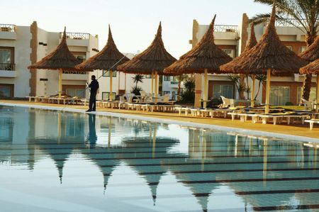 swimming-pool and parasols group
