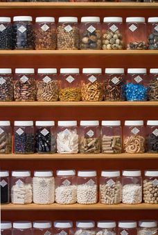 rows of bead jars