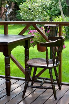 open air cafe with lots of green plants