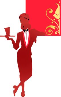 job series - silouette waitress