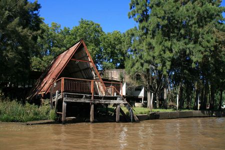 Boat dock-shed and house in the Lower Delta of the Paraná River, Tigr