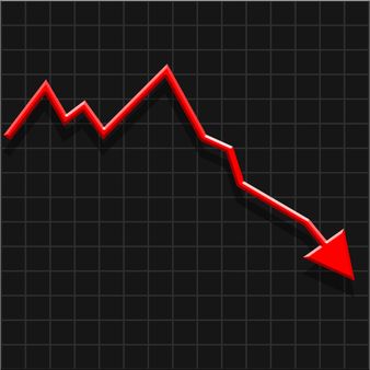Grafico freccia rossa andamento negativo