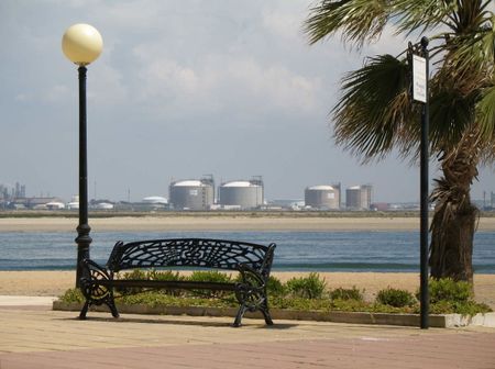 The Río Odiel and the industrial area of Huelva, seen from Punta Umbr