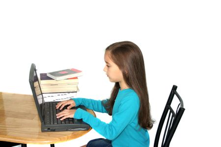 little girl with laptop