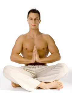 healthy lifestyle - yoga (eyes closed)