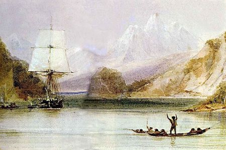 El Beagle es recibido por los nativos de Tierra del Fuego
