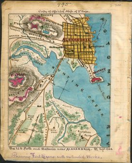1 A map of Alexandria, Virginia, showing Forts Ellsworth, Source Lib