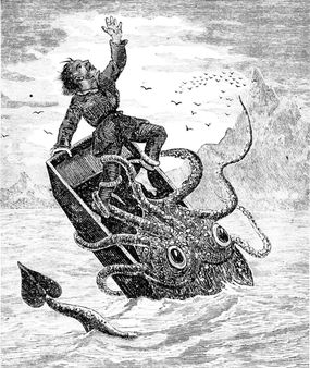 The giant squid | Source http://www. archive. org/details/popularscien