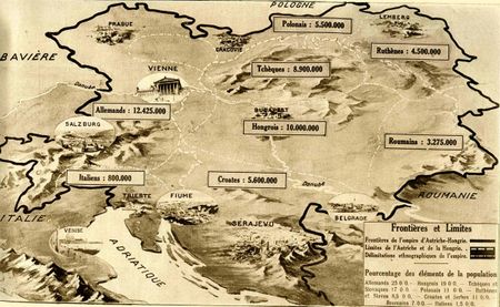 1 Carte de la répartition des diverses nationalités en Autriche-Hong