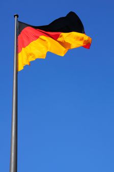 Germany flag in a blue sky
