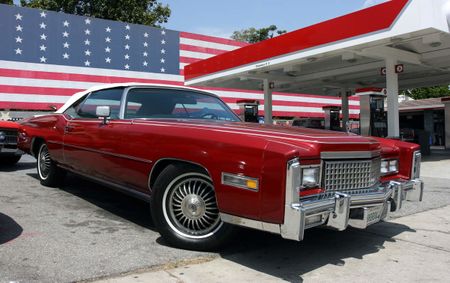 car and us flag
