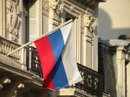 fr:Drapeau de la Russie | Drapeau de la Russie sur la délégation de