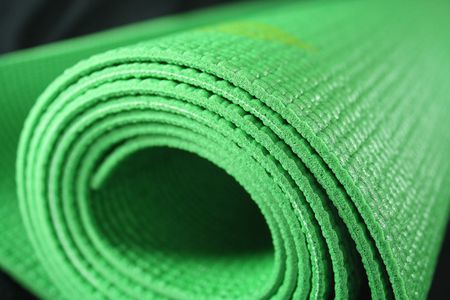 Green Yoga Mat Rolled-Up